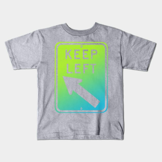 keep left - green & blue Kids T-Shirt by BrownWoodRobot